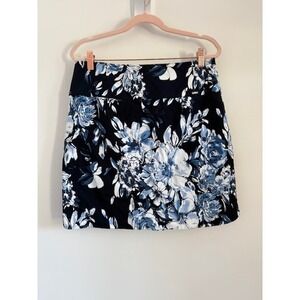 S.C. & Co. Navy Blue Floral Skort with Pockets Women Large L/G Athletic Casual